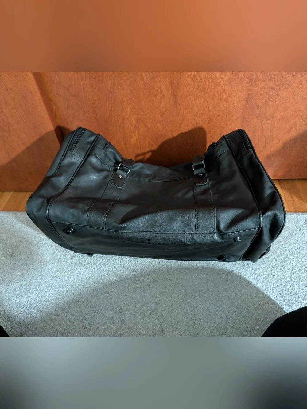 Faux Leather Duffel Bag